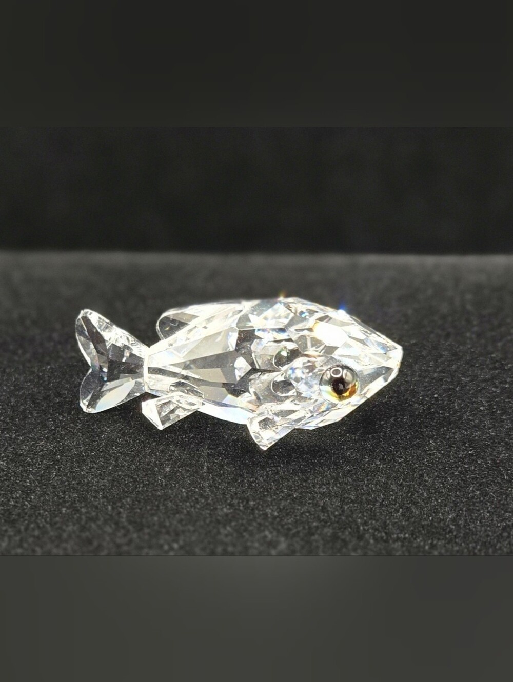 Swarovski Signed Mini Goldfish Figurine With Box